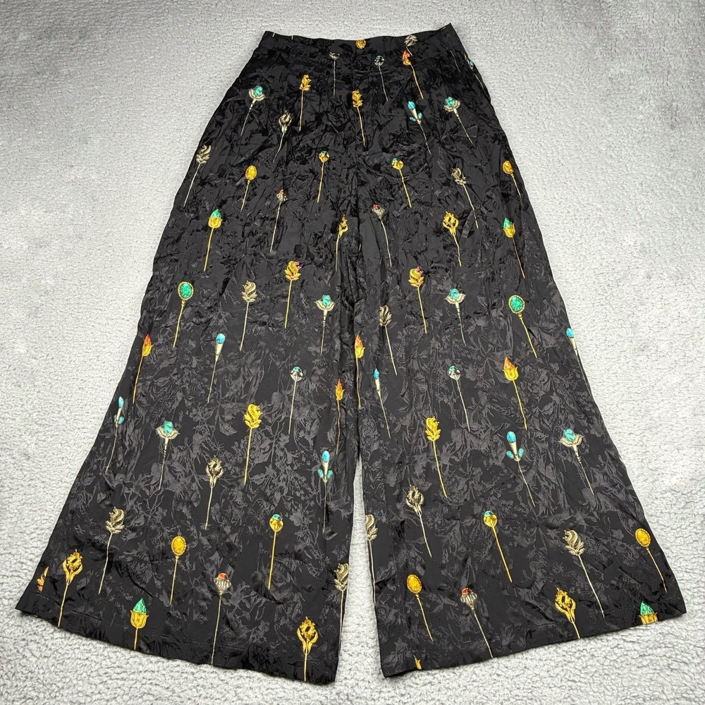 Agua by Agua Bendita Piñon Ornamento Jacquard Wide Leg Pants Women's XL